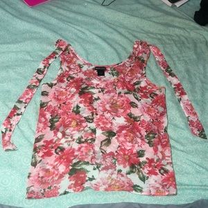 See through, floral print shirt. Wet Seal.
